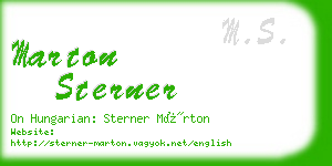 marton sterner business card